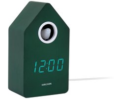 Karlsson Wekker Cuckoo Led - Groen - 9x9x15.8cm - Modern - Wekker voor slaapkamer - Wekkers