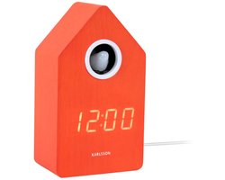 Karlsson Wekker Cuckoo Led - Oranje - 9x9x15.8cm - Modern - Wekker voor slaapkamer - Wekkers - Kerstcadeau - Cadeau voor hem - Cadeau voor haar - Kerstdecoratie