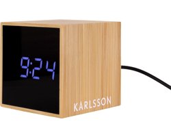 Karlsson Wekker Mini Cube - Bamboe - 6,3x6,3x6,3cm - Modern - Wekker voor slaapkamer - Wekkers
