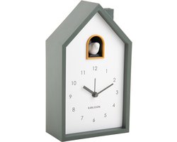 Karlsson Wekker Modern Cuckoo - Groen - 12x6x20cm - Scandinavisch - Wekker voor slaapkamer - Wekkers - Kerstcadeau - Cadeau voor hem - Cadeau voor haar - Kerstdecoratie