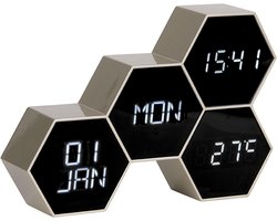 Karlsson Wekker Six in the Mix - Goud - 17,5x12x4,5cm - Scandinavisch - Wekker voor slaapkamer - Wekkers