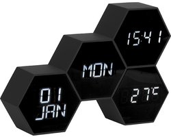 Karlsson Wekker Six in the Mix - Rubberized Zwart - 17,5x12x4,5cm - Scandinavisch