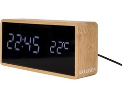 Karlsson Wekker Tube - Bamboe - 14,8x7x4,2cm - Modern - Wekker voor slaapkamer - Wekkers