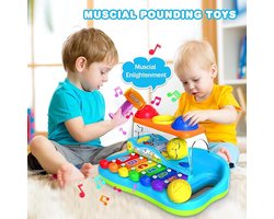 Karma Baby-xylofoon met ballen en hamer, muzikaal babyspeelgoed, leeftijd 6-12 maanden, educatief speelgoed, voor jongens en meisjes