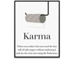 Karma WC Papier Fotolijst - WC - Badkamer - Toilet - Grappig - Schilderij - Foto - Poster