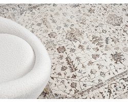 Karpet24 Creation - Luxe Crème Vloerkleed met Oosterse Stijl-Ø 200 cm