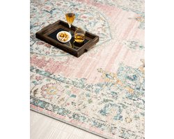 Karpet24 Salsa – Vintage Style Vloerkleed, Weerbestendig & UV-bestendig voor Binnen & Buiten-Ø 120 cm rond