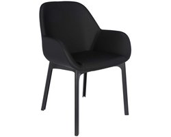 Kartell Clap Stoel Pvc Zwart, Zwart Onderstel