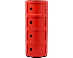 Kartell Componibili Kast Extra Large (4 Comp.) Ø32 Rood