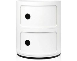 Kartell Componibili Kast Ø32 Nachtkastje (2 Comp.) Mat Wit