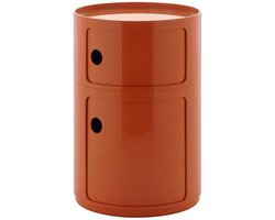 Kartell Componibili New Big Kast Nachtkastje Ø42 (2 Comp.) Oranje