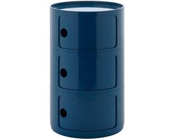 Kartell Componibili New Big Kast Nachtkastje Ø42 (3 Comp.) Blauw