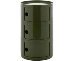 Kartell Componibili New Big Kast Nachtkastje Ø42 (3 Comp.) Donkergroen