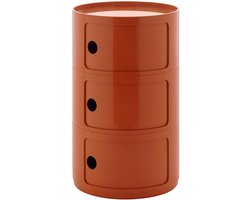 Kartell Componibili New Big Kast Nachtkastje Ø42 (3 Comp.) Oranje