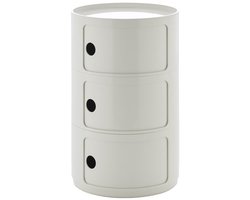 Kartell Componibili New Big Kast Nachtkastje Ø42 (3 Comp.) Wit