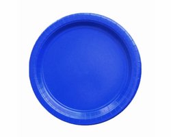 Kartonnen Bordjes Donker Blauw 23 cm 40 stuks - Wegwerp borden - Feest/verjaardag/BBQ borden
