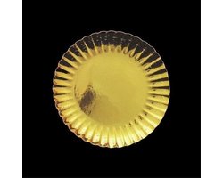 Kartonnen Bordjes goud 40 stuks maat van een schoteltje 13 cm rond LET OP DIT IS EEN KLEIN BORDJE 13 CM ROND