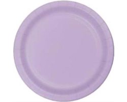 Kartonnen Bordjes paars 23 cm 40 stuks - Wegwerp borden - Feest/verjaardag/BBQ borden