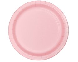 Kartonnen Bordjes roze 23cm 40 stuks - Wegwerp borden - Feest/verjaardag/BBQ borden - feestjes - Babyshower