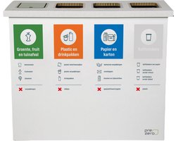 Kartonnen eco bin vier vakken - GFT - PD - Papier/Karton - Koffiebekers - 60 L prullenbak - Kartent