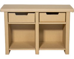 Kartonnen lage open kast Met 1 grote opbergbak - 75 x 30 x 50 cm - Kartent