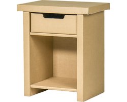 Kartonnen nachtkastje klassiek Zonder grote bak - Inclusief lade - Kartent