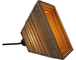 Kartonnen Stavern Vloerlamp of hanglamp - Hanglamp van karton - E27 fitting - 23x23x15 cm - Lampenkap - KarTent
