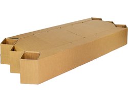 Kartonnen vouwbed - Met bovenblad/omranding - 90 x 200 cm - Uitvouwbaar bed - Opklapbed - Kartonnen meubels - 100% recyclebaar - Logeerbed - KarTent