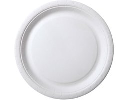 Kartonnen wegwerp borden – Wit – 18 cm – 20 stuks – Wegwerpservies