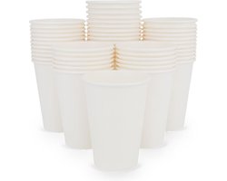 Kartonnen Wegwerp Koffiebekers - 100 Stuks Wit