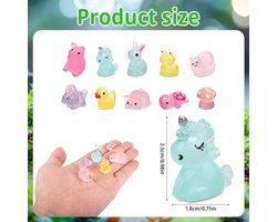 KARZO - 100 stuks Mini Hars Dieren, Kleine Dieren om te Verstoppen Luminieus in het Donker Miniatuur Dieren Figuren Tuinaccessoires Micro Landschap voor Mos Patio Thuisdecoratie Ambachten