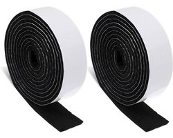 KARZO - 2 stuks antislip viltstrips voor meubelpads | Zelfklevende vilten tape | Meubeloppervlakbescherming | Snijbaar | Voor stoelen, muren en houten vloeren | 1 x 60 inch zwart