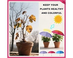 KARZO - 3e Verstelbare Plantenparasol, Grote waterdichte Tuinparasols Duurzaam Buitenzonwering voor Potplanten Bloemen Groenten