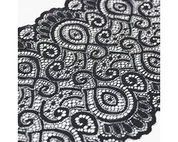 KARZO - 3m 18cm Wit Zwart Elastische Kant Stof Franse Holle Ondergoed Rek Kant Trim DIY Franse Holle Ondergoed (Zwart)