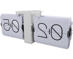 KARZO - Automatische flipklok met grote cijfers en 24-uurs weergave in retro mechanisch design met wit PT-lettertype voor duidelijke tijdsaanduiding