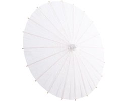 KARZO - Decoratieve Parasol Wit Papier - School Decoratie - Zelf Schilderen - Vintage Stijl - Robuust en Duurzaam - Doorsnede 30 cm