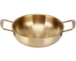 KARZO - Gouden Koreaanse ramen-braadpan, minerale noodle automatische keuken koken snelle noedels potten aluminium shin ramyun voor currypasta en braadpan huishoudelijk chef-kok (binnendiameter 24 cm)