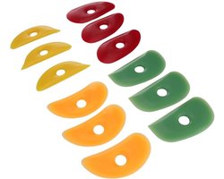 KARZO - Klei Gereedschap 12 Stuks Pottenbakker Rubber Klei Keramiek Ribben Siliconen Beeldhouwgereedschap Zacht Rubber Rib voor Pottenbakklei Siliconen Keramiek