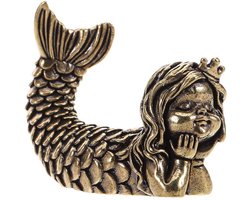 KARZO - Vintage Stijl Zeemeermin Messing Zeemeermin Figuren Chinese Woondecoratie Bureau Boekenkast Ornament