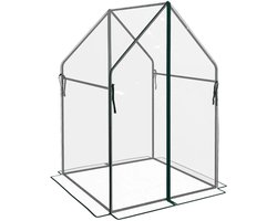 Kas - Tuinkas - Foliekas - Broeikas - Koude Bak - Kweekkas - Tomatenkas - Groentekas - Plantenkas - voor Groenten, Bloemen, Planten - 90 x 90 x 145 cm - Transparant + Zwart