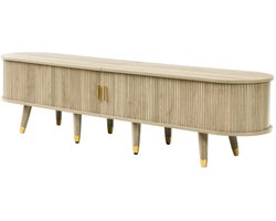 Kast 175X38X45 cm TV Kast Eik MDF Uniek Ontwerp Met Schuifdeuren TV Meubel TV Standaard Laag Voor Woonkamer