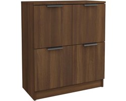 Kast 60x30x70 cm massief eikenhout - opbergkast met laden en opbergkast voor in de woonkamer