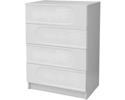 Kast 60X38,5X85 cm Vier Lades Opbergkast Wit MDF Spaanplaat Met Soepele Uittreklades Ruime Opbergruimte Voor Documenten Kleding En Accessoires Voor Kantoor Slaapkamer En Woonkamer