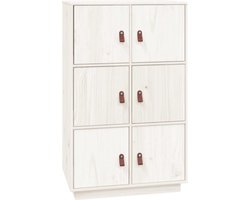kast 67x40x108,5 cm massief grenenhout wit
