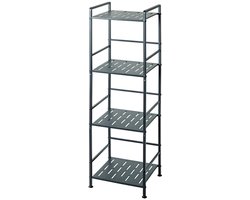 Kast – Antraciet gepoedercoat staal – 4 stevige planken – 106x33x28 cm – Compact industrieel design