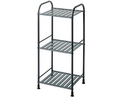 Kast – Antraciet stalen frame – 3 metalen planken – 33x28x78 cm – Compact en modern stellingkastdesign