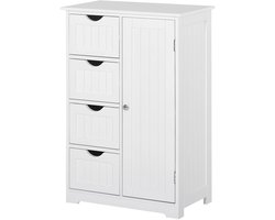 Kast - Badkamerkast - Ladekast - Multifunctioneel - 4 Lades - 2 Verstelbare Compartimenten - Eenvoudige Montage - 81x55x30 cm