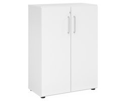 Kast BETA 9 breed - 3 OH - met deuren Wit metalen handvat