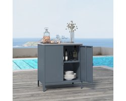 Kast Bolognano voor buiten 92x80x50 cm donkergrijs mat casa.pro