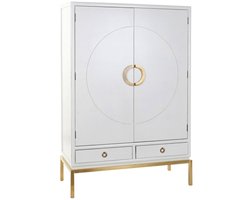 Kast DKD Home Decor Wit Gouden Metaal Populier 120 x 50 x 175 cm